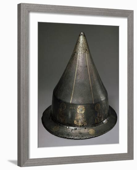 Steel, Gold and Silver Helmet with Deesis, Byzantine, 13th Century-null-Framed Photographic Print