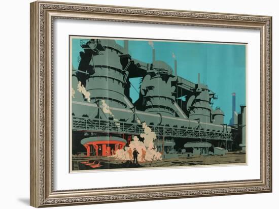 Steel Manufacturing in the United Kingdom-Frank Newbould-Framed Giclee Print