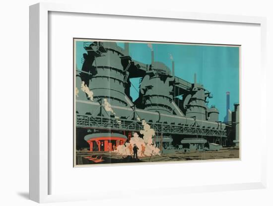 Steel Manufacturing in the United Kingdom-Frank Newbould-Framed Giclee Print