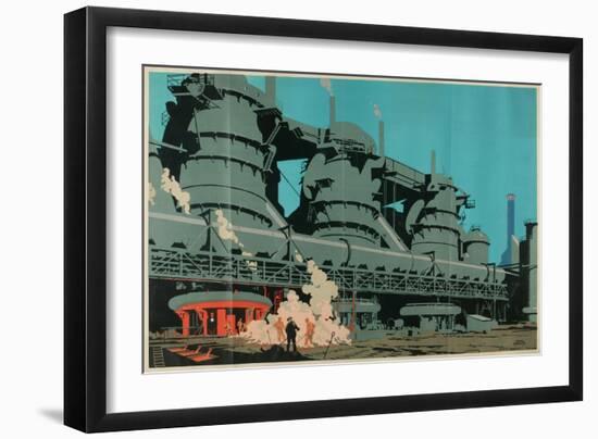 Steel Manufacturing in the United Kingdom-Frank Newbould-Framed Giclee Print
