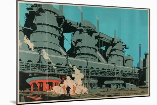 Steel Manufacturing in the United Kingdom-Frank Newbould-Mounted Giclee Print