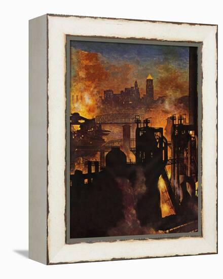 "Steel Mills," November 23, 1946-John Atherton-Framed Premier Image Canvas