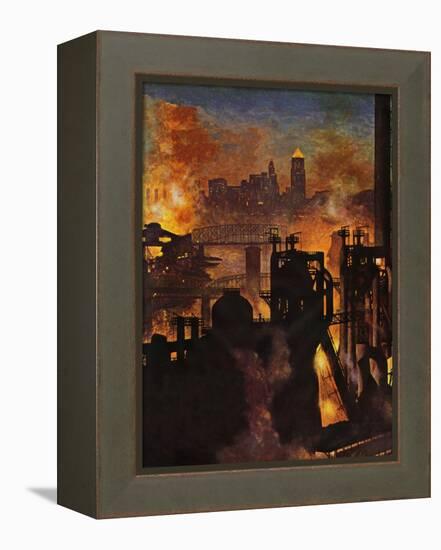 "Steel Mills," November 23, 1946-John Atherton-Framed Premier Image Canvas