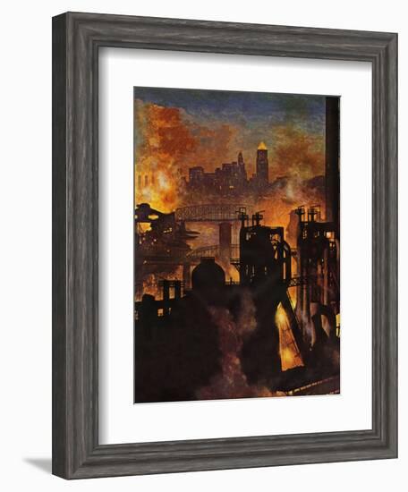 "Steel Mills," November 23, 1946-John Atherton-Framed Giclee Print