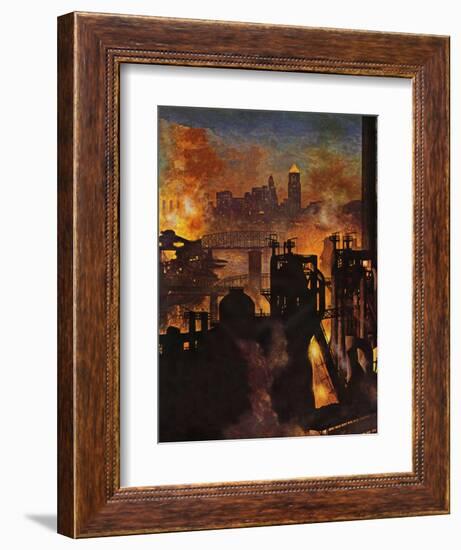 "Steel Mills," November 23, 1946-John Atherton-Framed Giclee Print