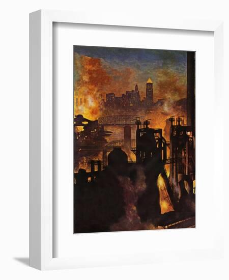 "Steel Mills," November 23, 1946-John Atherton-Framed Giclee Print