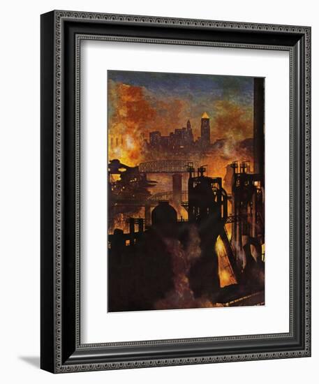 "Steel Mills," November 23, 1946-John Atherton-Framed Giclee Print