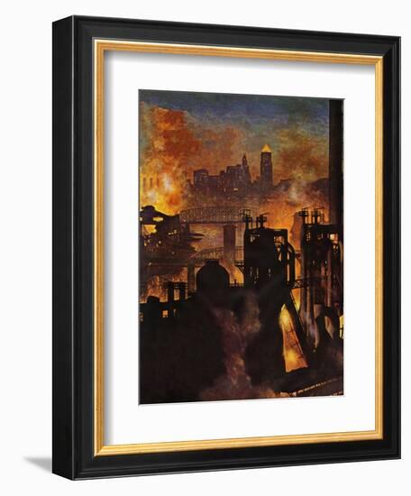 "Steel Mills," November 23, 1946-John Atherton-Framed Giclee Print