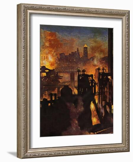 "Steel Mills," November 23, 1946-John Atherton-Framed Giclee Print