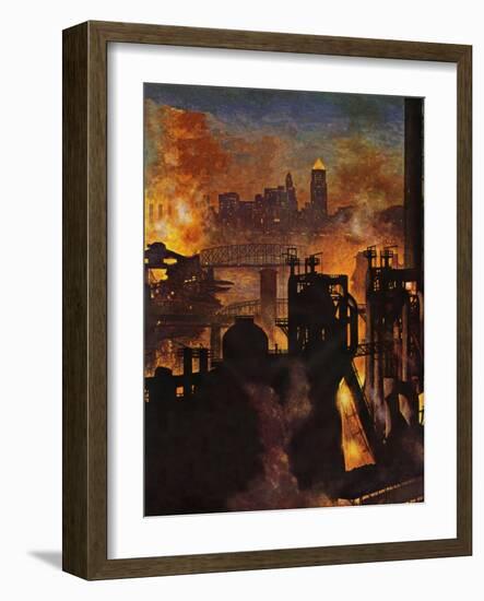 "Steel Mills," November 23, 1946-John Atherton-Framed Giclee Print