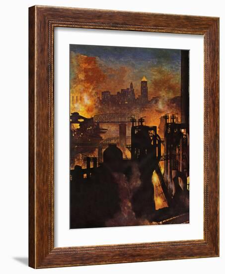 "Steel Mills," November 23, 1946-John Atherton-Framed Giclee Print