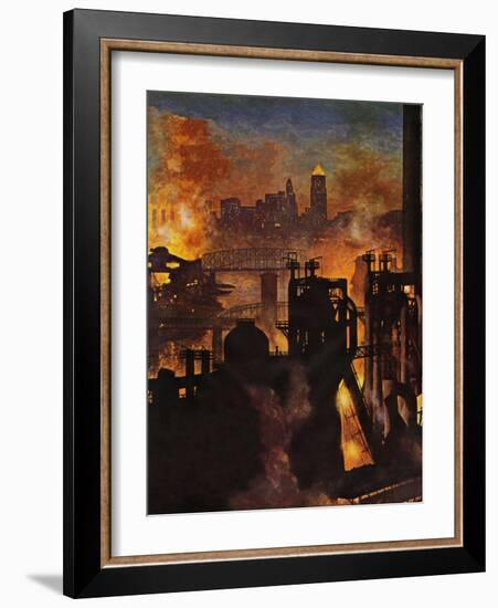 "Steel Mills," November 23, 1946-John Atherton-Framed Giclee Print