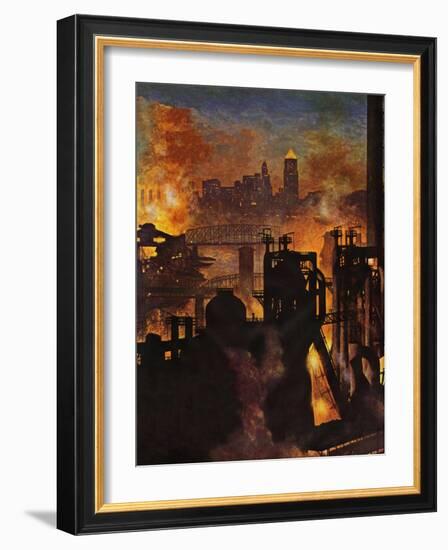 "Steel Mills," November 23, 1946-John Atherton-Framed Giclee Print