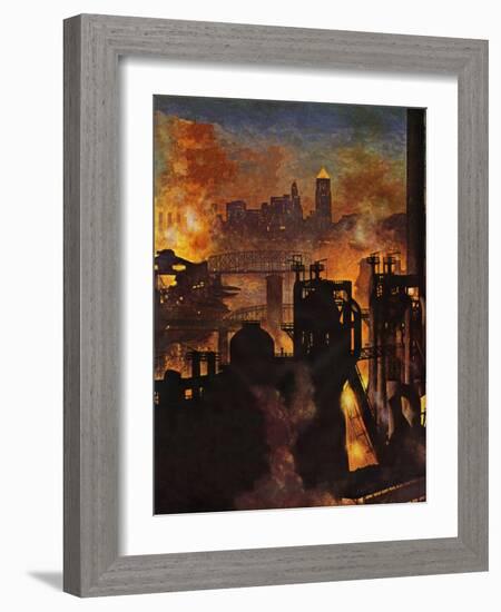 "Steel Mills," November 23, 1946-John Atherton-Framed Premium Giclee Print