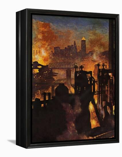 "Steel Mills," November 23, 1946-John Atherton-Framed Premier Image Canvas