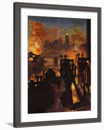 "Steel Mills," November 23, 1946-John Atherton-Framed Giclee Print