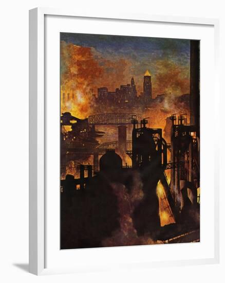 "Steel Mills," November 23, 1946-John Atherton-Framed Giclee Print