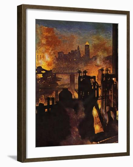 "Steel Mills," November 23, 1946-John Atherton-Framed Giclee Print