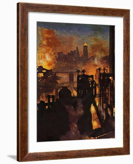 "Steel Mills," November 23, 1946-John Atherton-Framed Giclee Print