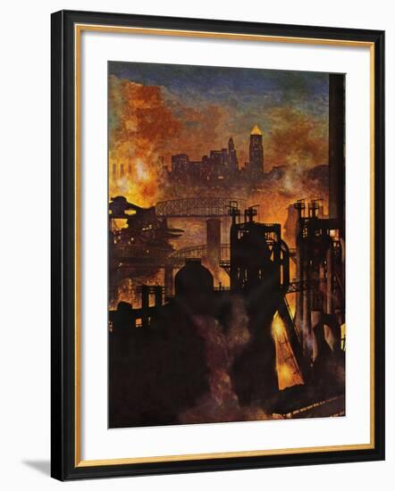 "Steel Mills," November 23, 1946-John Atherton-Framed Giclee Print