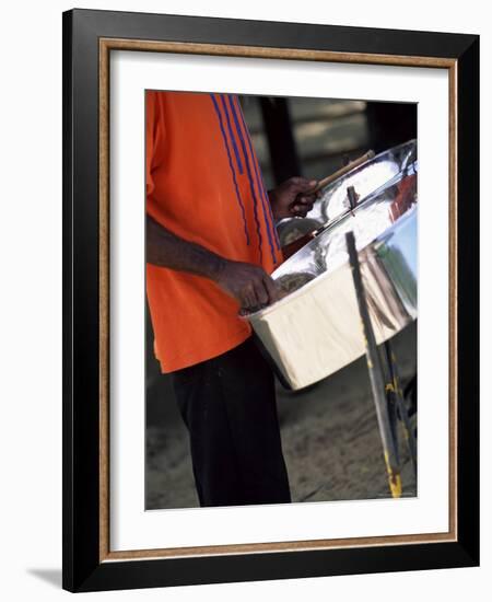 Steel Pan Drummer, Island of Tobago, West Indies, Caribbean, Central America-Yadid Levy-Framed Photographic Print