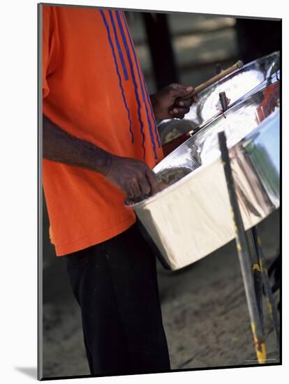 Steel Pan Drummer, Island of Tobago, West Indies, Caribbean, Central America-Yadid Levy-Mounted Photographic Print