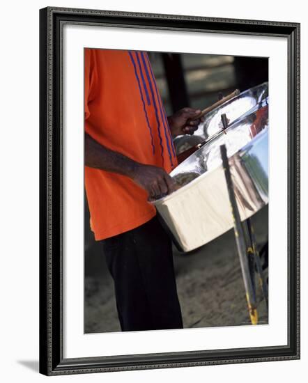 Steel Pan Drummer, Island of Tobago, West Indies, Caribbean, Central America-Yadid Levy-Framed Photographic Print