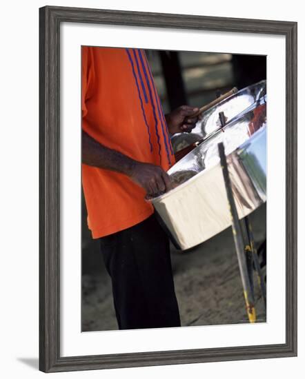 Steel Pan Drummer, Island of Tobago, West Indies, Caribbean, Central America-Yadid Levy-Framed Photographic Print