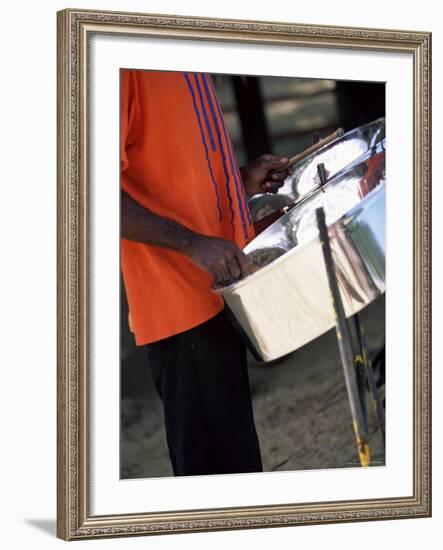 Steel Pan Drummer, Island of Tobago, West Indies, Caribbean, Central America-Yadid Levy-Framed Photographic Print