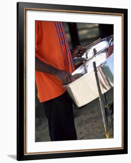 Steel Pan Drummer, Island of Tobago, West Indies, Caribbean, Central America-Yadid Levy-Framed Photographic Print