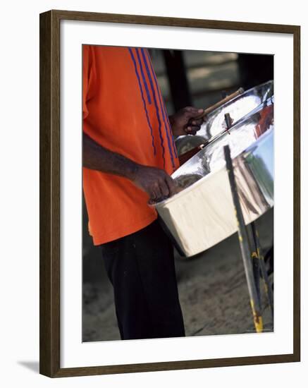 Steel Pan Drummer, Island of Tobago, West Indies, Caribbean, Central America-Yadid Levy-Framed Photographic Print