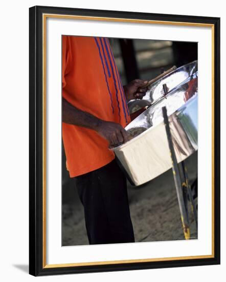 Steel Pan Drummer, Island of Tobago, West Indies, Caribbean, Central America-Yadid Levy-Framed Photographic Print