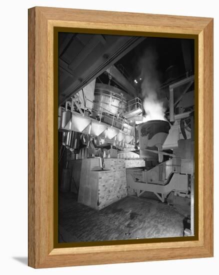 Steel Pour from an Electric Arc Furnace, Park Gate Iron and Steel Co, Rotherham, Yorkshire, 1964-Michael Walters-Framed Premier Image Canvas