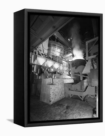 Steel Pour from an Electric Arc Furnace, Park Gate Iron and Steel Co, Rotherham, Yorkshire, 1964-Michael Walters-Framed Premier Image Canvas