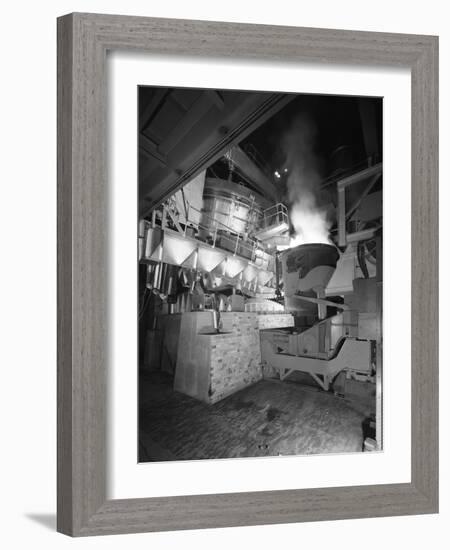 Steel Pour from an Electric Arc Furnace, Park Gate Iron and Steel Co, Rotherham, Yorkshire, 1964-Michael Walters-Framed Photographic Print