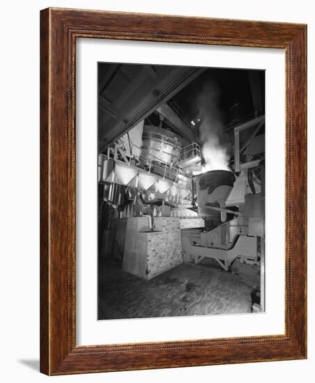 Steel Pour from an Electric Arc Furnace, Park Gate Iron and Steel Co, Rotherham, Yorkshire, 1964-Michael Walters-Framed Photographic Print
