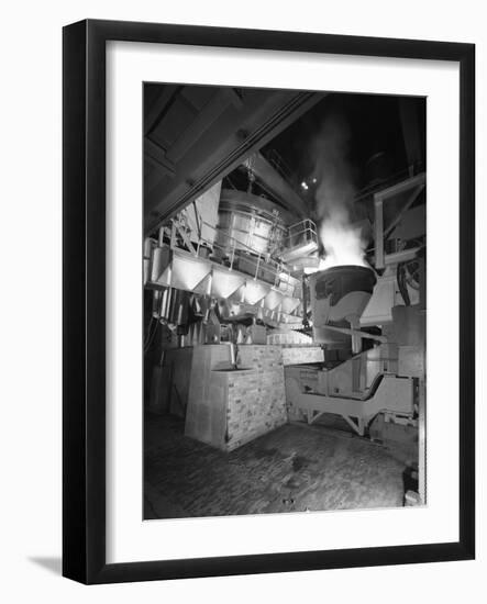 Steel Pour from an Electric Arc Furnace, Park Gate Iron and Steel Co, Rotherham, Yorkshire, 1964-Michael Walters-Framed Photographic Print