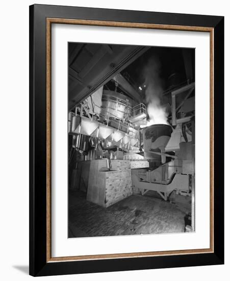 Steel Pour from an Electric Arc Furnace, Park Gate Iron and Steel Co, Rotherham, Yorkshire, 1964-Michael Walters-Framed Photographic Print