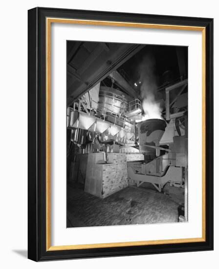 Steel Pour from an Electric Arc Furnace, Park Gate Iron and Steel Co, Rotherham, Yorkshire, 1964-Michael Walters-Framed Photographic Print