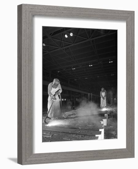 Steelworkers at Park Gate Iron and Steel Co, Rotherham, South Yorkshire, April 1964-Michael Walters-Framed Photographic Print