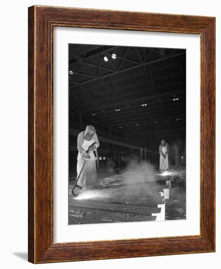 Steelworkers at Park Gate Iron and Steel Co, Rotherham, South Yorkshire, April 1964-Michael Walters-Framed Photographic Print