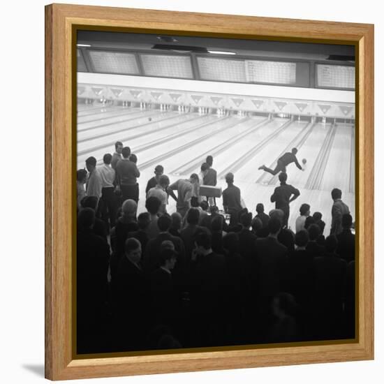 Steelworks Social Evening at a Bowling Alley, Sheffield, South Yorkshire, 1964-Michael Walters-Framed Stretched Canvas