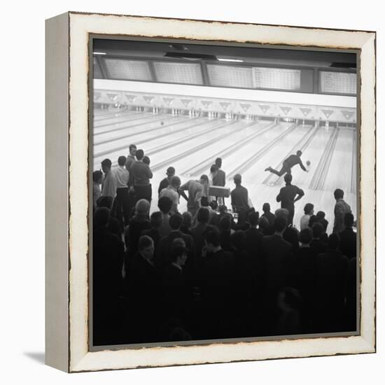 Steelworks Social Evening at a Bowling Alley, Sheffield, South Yorkshire, 1964-Michael Walters-Framed Stretched Canvas