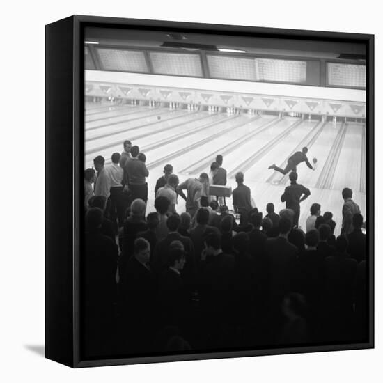 Steelworks Social Evening at a Bowling Alley, Sheffield, South Yorkshire, 1964-Michael Walters-Framed Stretched Canvas