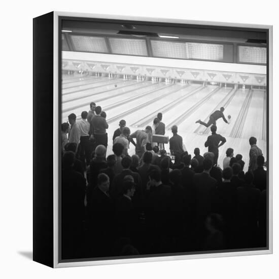 Steelworks Social Evening at a Bowling Alley, Sheffield, South Yorkshire, 1964-Michael Walters-Framed Stretched Canvas