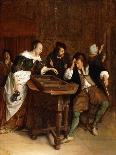 Gentlefolk Playing Backgammon in an Interior-Steen Jan-Framed Premier Image Canvas