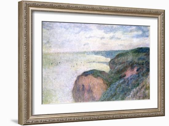 Steep Cliffs Near Dieppe, 1897-Claude Monet-Framed Giclee Print