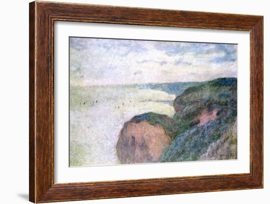 Steep Cliffs Near Dieppe, 1897-Claude Monet-Framed Giclee Print