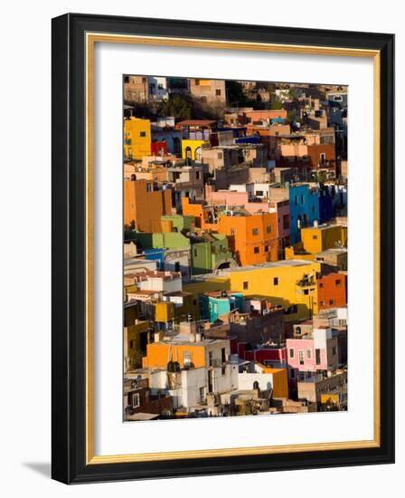 Steep Hill with Colorful Houses, Guanajuato, Mexico-Julie Eggers-Framed Photographic Print