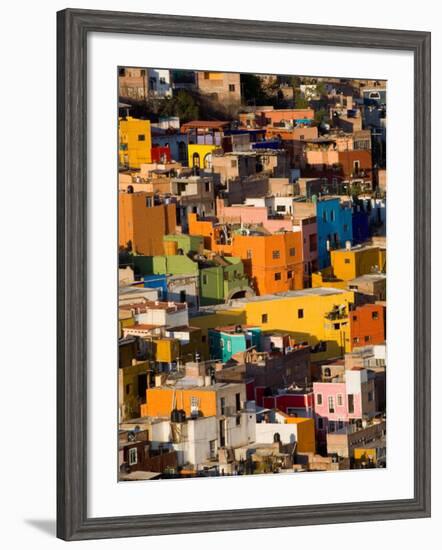 Steep Hill with Colorful Houses, Guanajuato, Mexico-Julie Eggers-Framed Photographic Print